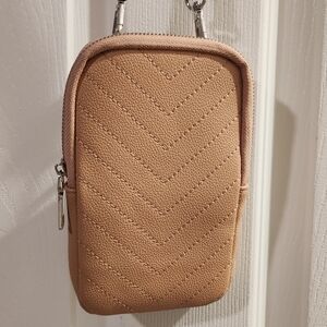 Tan Chevron Crossbody Bag